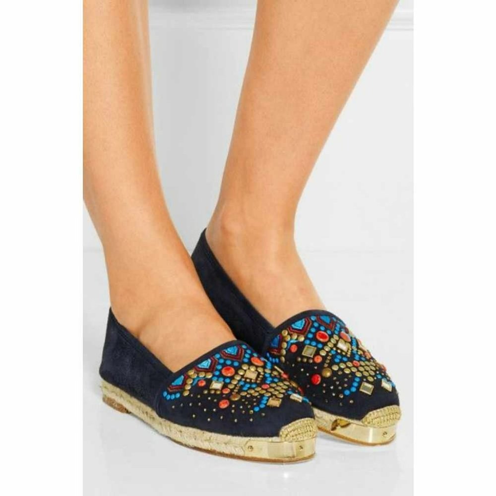 Giuseppe Zanotti Navy Espadrilles with Multicolor Embellishments